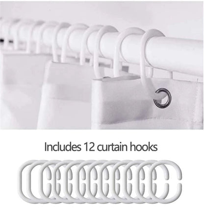 Black Butterfly Floral Shower Curtain, Bathroom Decorative Shower Curtain, Waterproof Shower Curtain with Hooks