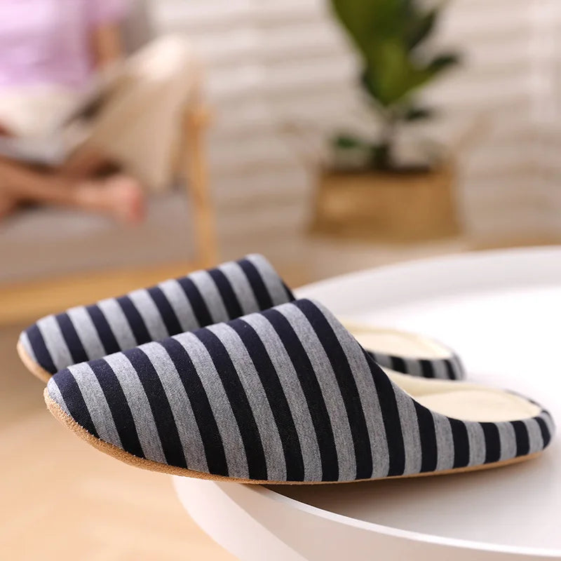 Home Slippers For Women Men Soft House Winter Indoor Light Comfort Floor Shoes Female Male Silence Slides Bedroom Japanese Style