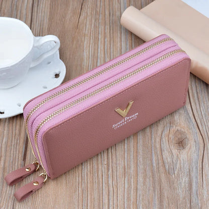 Pu Leather Women Wallets Women Purses Fashion Long Zipper Women's Wallet Money Coin Holder Female Long Purse Female Purse Zipper