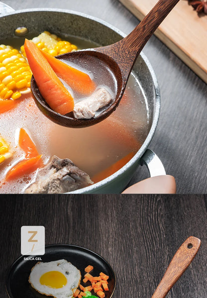 Kitchen Utensils Set Non-Stick  Cookware for Kitchen Wooden Handle Soup spoon spatula Rice spoon shovel Kitchen Accessories