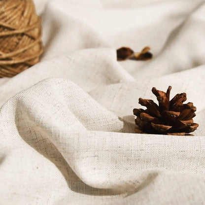 Linen Kitchen Curtains 30 Inch Tier Curtains Farmhouse Cream Beige Short Semi Sheer Drapes with Rod Pocket