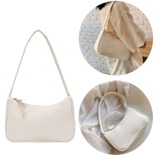 1Pc Retro Forearm Bag Women's Bow Handbag PU Leather Bag For Outdoor shopping