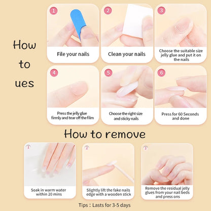 24pcs Casual Short Square Fake Nails Art Lavender Nail Romantic Colors Removable Full Cover Press on Nails Womens Nail Products