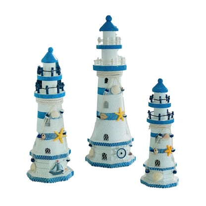 Mediterranean Wooden Lighthouse Sea Decorations Home Decoration Creative Marine Style Decor Gifts For Kids Living Room Ornament