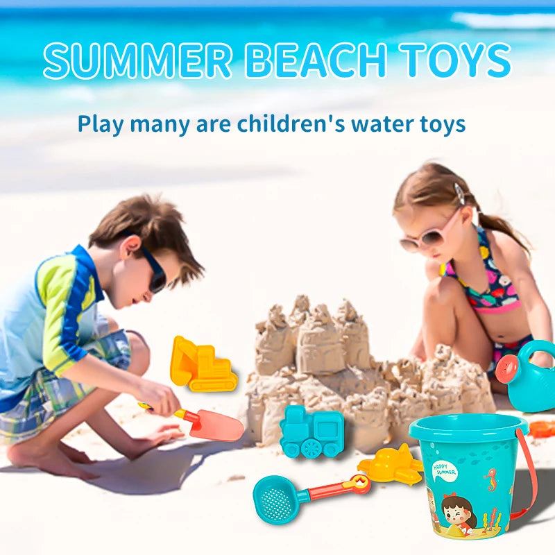 Children Beach Toys Summer Outdoor Games Sand Play Plastic Bucket Watering Bottle Shovels Kids Beach Water Game Toys Tools Gifrs