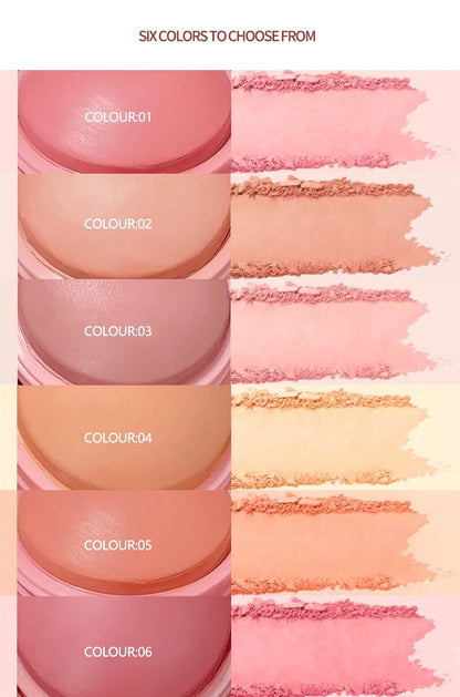 6 colors Waterproof Blush Cream - Long-Lasting, Multi-Use Makeup for Women