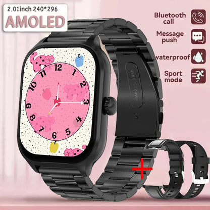 2025 New Smart Watch Men Women Gifts 2.01'' Full Touch Screen Sport Fitness Tracker Smartwatch Men BT Calls Digital smarthwhatch