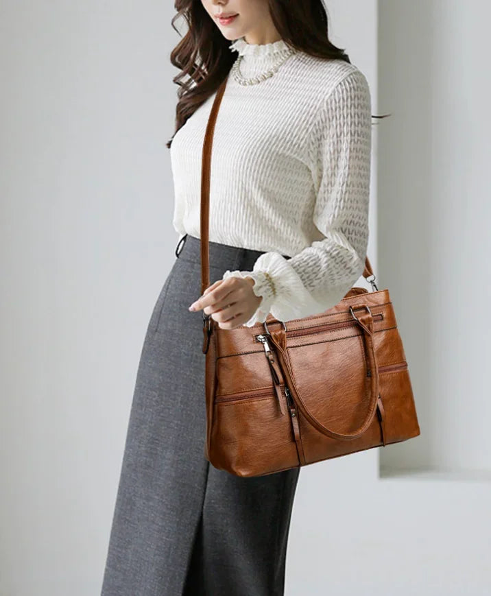 Elegant Handbags For Women High Quality Pu Leather Top-Handle Bags Purse Ladies Shoulder Crossbody Bag Casual Tote bolso purses