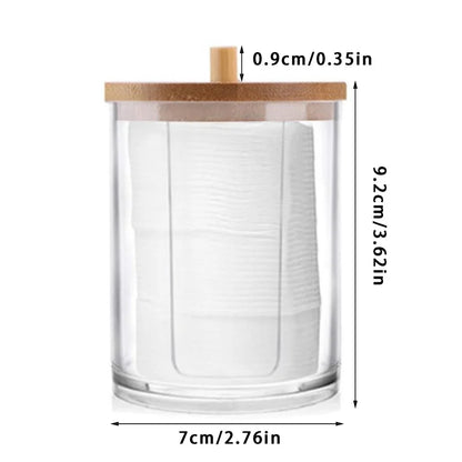 Bathroom Organizer Accessories Set Makeup Holder Storage with Clear Plastic Lids, Cotton Ball/Swabs Dispenser, Organizer Jar