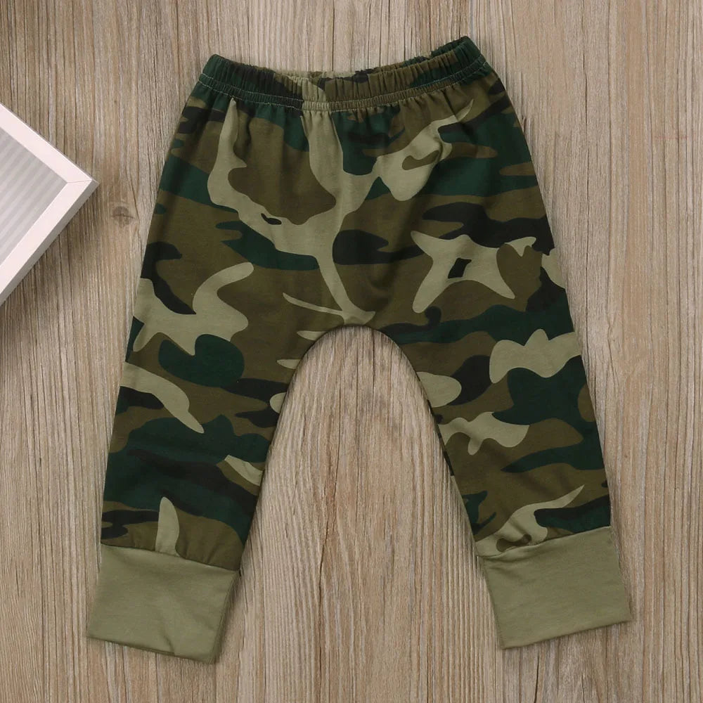 Newborn Baby Boy Clothes Camouflage Print Toddler Girl Clothes T-shirt Harem Pant 2Pcs Boys Set Children Infant Outfit A255