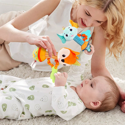 Baby Rattles Soft Hand Grab Sensory Shaker Teething Toys for BabiesSensory Plush Animal Toys for 0 12 Months Newborn Toys Gifts