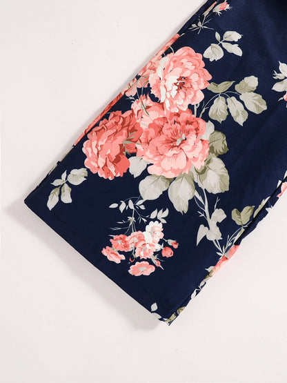 Spring and summer girls fashion outdoor leisure vacation 2-piece pink suit + loose halter high waist one-piece pants dress set