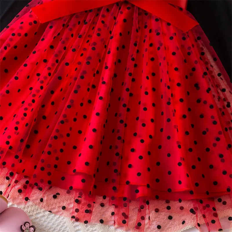 Elegant New Girl Embroidery Flower Girl Dresses for Wedding Autumn Winter Long Sleeve Princess Birthday Party Clothing 3-8Yrs