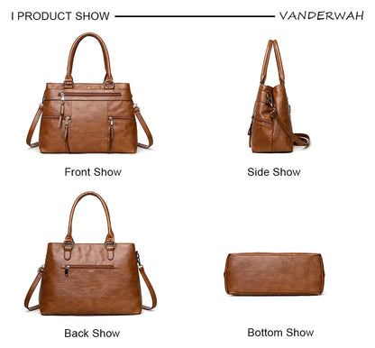 Elegant Handbags For Women High Quality Pu Leather Top-Handle Bags Purse Ladies Shoulder Crossbody Bag Casual Tote bolso purses