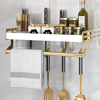 Kitchen Organizer Shelf Wall-mounted Spice Storage Rack Kitchen Knife Holder Wall Seasoning Chopstick Spoon Shovel Storage Sheif