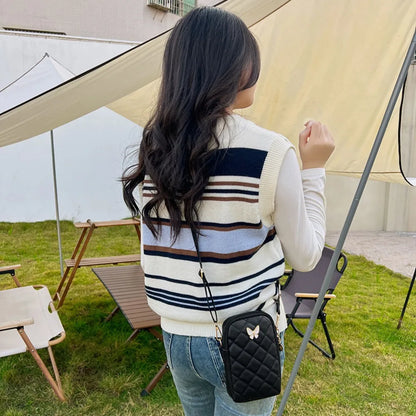 PU Leather Shoulder Bag Fashion Mini Embroidery Crossbody Bag Women Fashion Mobile Phone Bags Waterproof Handbag Female Wallet