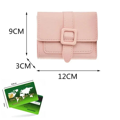 Candy Color Small Wallets PU Leather Coin Pures Ladies Card Holder Standard Short Purses for Women Solid Purses Practical