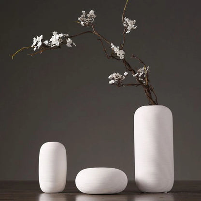 White Ceramic Vases Minimalist Home Decor Nordic Modern Room Kitchen Living Rome Shelf Decorations Crafts Ornaments