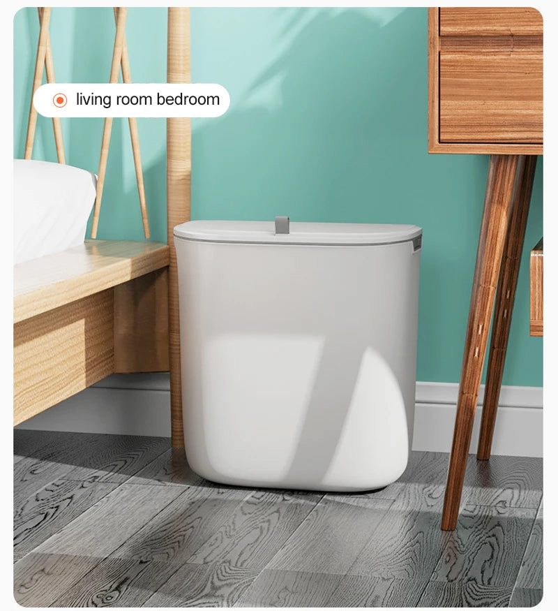 Bathroom Trash Can Wall Mounted Hanging Trash Bin With Lid Waterproof Narrow Seam Rubbish Bin Toilet Waste Garbage Bin 7/9L