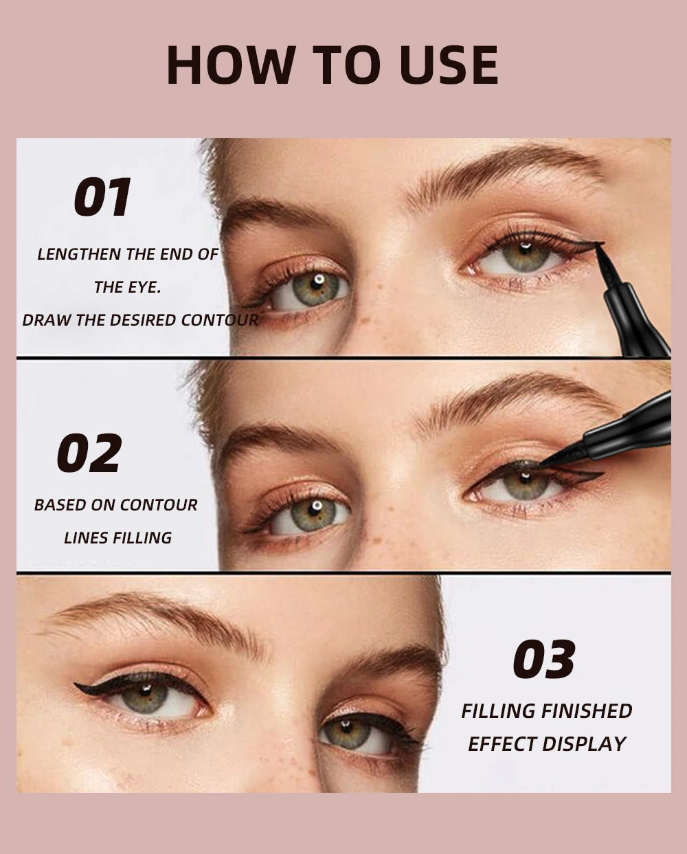 2023 Women 1 Pcs Eyeliner Liquid Pen Waterproof Long Lasting Quick Drying Smooth Makeup Beauty Matte Eyeliner Stamp Eye Pencil