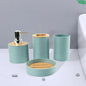 4 Pieces Bathroom Accessories Decorative Soap Dispenser Mouthwash Cup Bath Accessory Complete Set for Countertop Bathroom Vanity