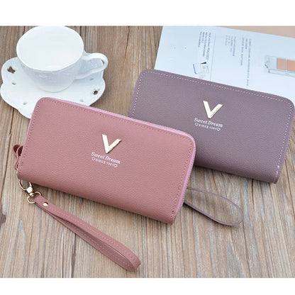 Pu Leather Women Wallets Women Purses Fashion Long Zipper Women's Wallet Money Coin Holder Female Long Purse Female Purse Zipper