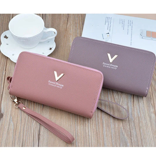 Pu Leather Women Wallets Women Purses Fashion Long Zipper Women's Wallet Money Coin Holder Female Long Purse Female Purse Zipper