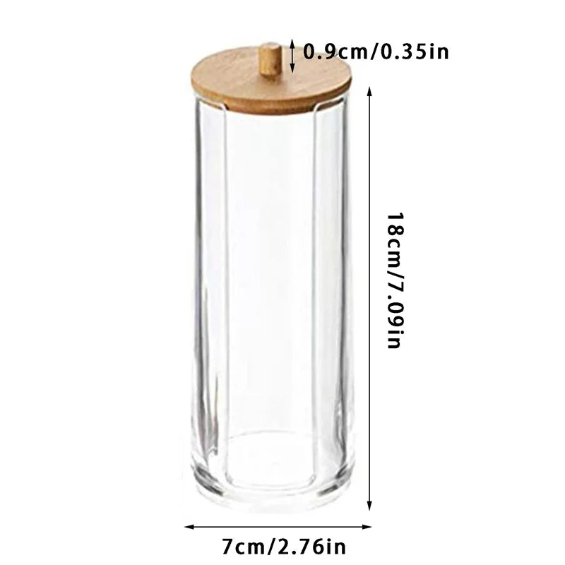 Bathroom Organizer Accessories Set Makeup Holder Storage with Clear Plastic Lids, Cotton Ball/Swabs Dispenser, Organizer Jar
