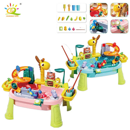 Children's kitchen toys electric fun water play water wash basin fishing dishwashing home role-playing baby early education toys