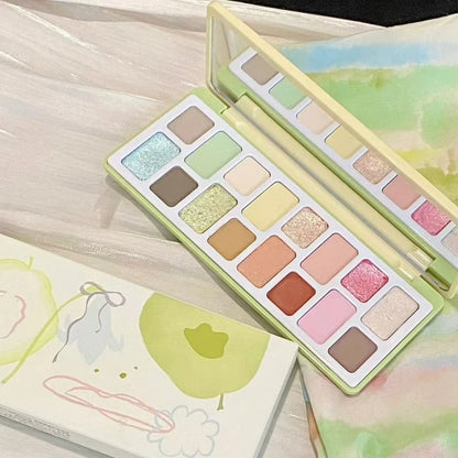 16Color Eyeshadow Glitter Chamelon Matte Pearlescent Eye Shadow Makeup Palette Sequins Green Pink Sparkling Halloween Eye Makeup