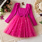 Elegant New Girl Embroidery Flower Girl Dresses for Wedding Autumn Winter Long Sleeve Princess Birthday Party Clothing 3-8Yrs
