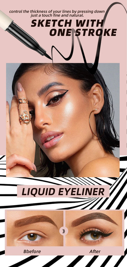 2023 Women 1 Pcs Eyeliner Liquid Pen Waterproof Long Lasting Quick Drying Smooth Makeup Beauty Matte Eyeliner Stamp Eye Pencil