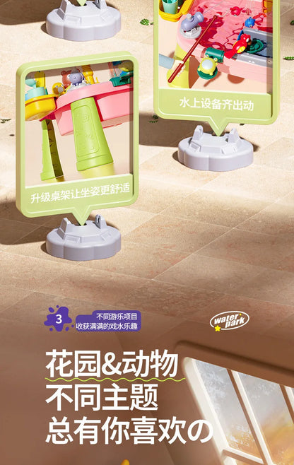 Children's kitchen toys electric fun water play water wash basin fishing dishwashing home role-playing baby early education toy