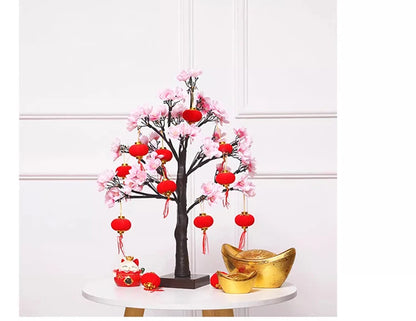 Living Room Interior Decoration Peach Tree Lantern Luminous Decorative Tree Moving into the New House Living Room Desktop Layout