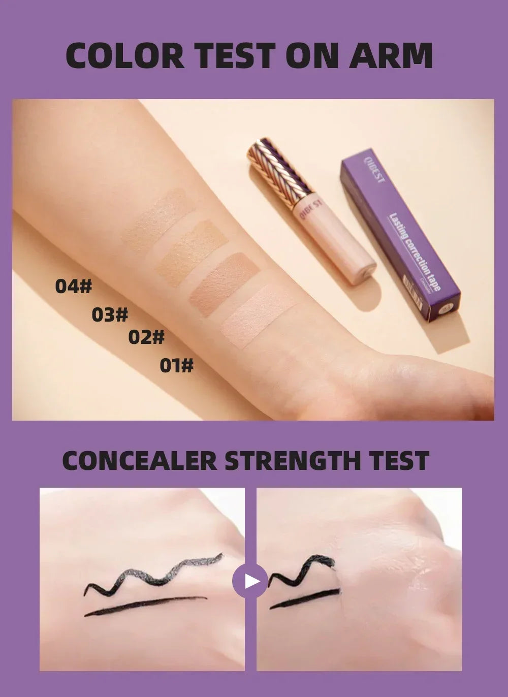 QIBEST Concealer Liquid Foundation Face Makeup Women Brightening Cream Full Coverage Concealer Lasting Modify Corrector Skin