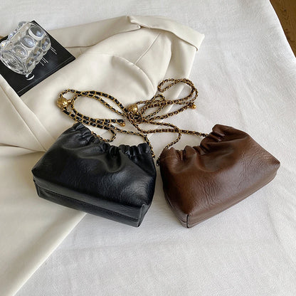 Women Crossbody Tote Bag PU Leather Pleatd Hobo Bag Versatile Messenger Bag Satchel Sling Bag Girl Stylish Purse