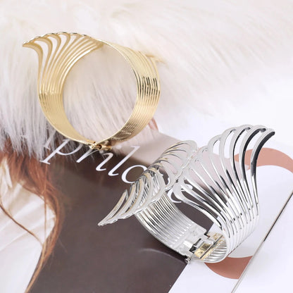 2pcs Modern Luxury Gold/Silver Creative Angel Wings Pattern Spring Curtain Tiebacks,Used For Bedroom, Living Room Curtains