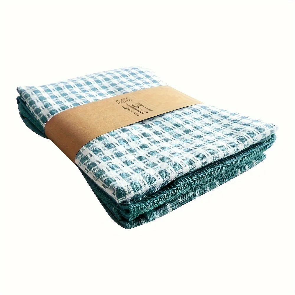 3-piece set of soft, absorbent kitchen towels – large, durable waffle-knit scrubbing cloths