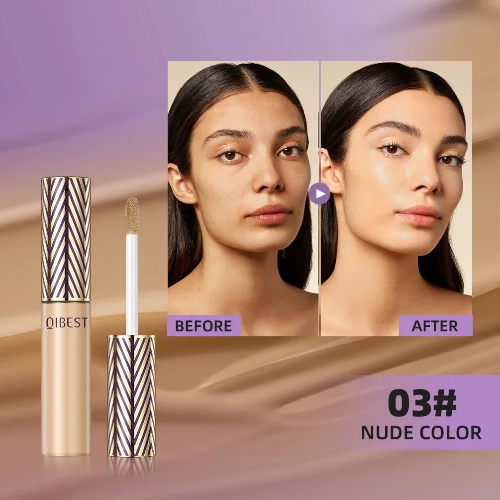 QIBEST Concealer Liquid Foundation Face Makeup Women Brightening Cream Full Coverage Concealer Lasting Modify Corrector Skin