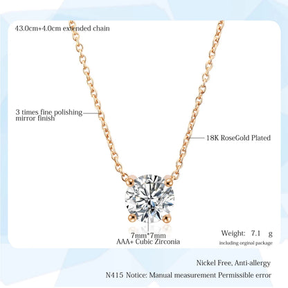 New Jewelry Small Crystal Pendant Necklaces For Women Shiny Zirconia Necklace For Female Wedding Engagement Birthday Gifts N415