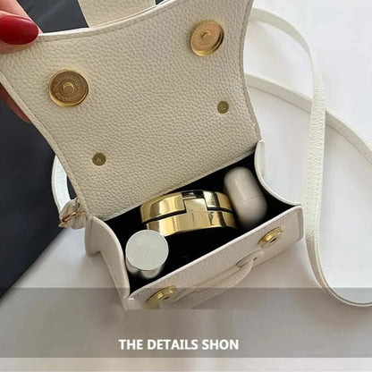 PU Leather Mini Crossbody Bag Womens Small Square Fashion Versatile Handbag Solid Color Simple Bag Compact Everyday Casual Purse