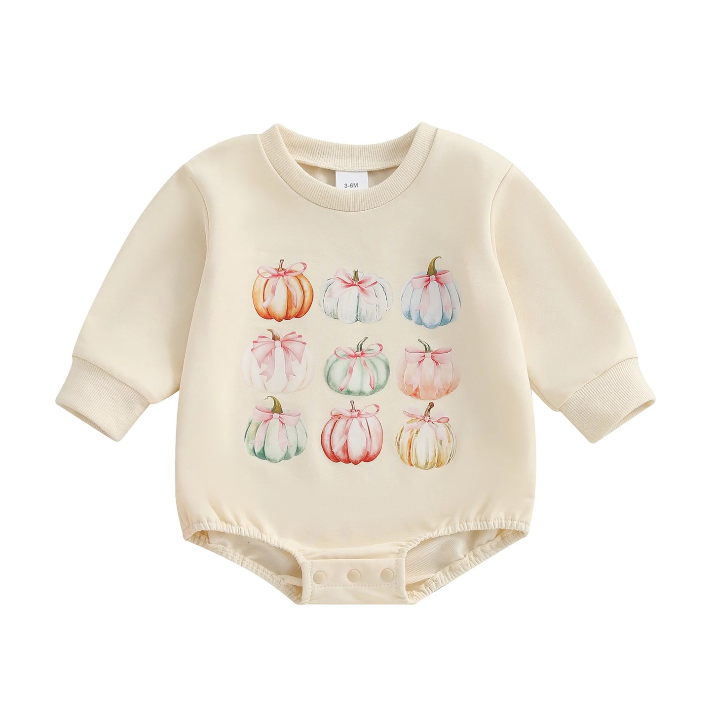 Infant Girls Jumpsuit Short Sleeve Round Neck Ghost Print Playsuit Toddler Halloween Outfit with Ruffles and Bow