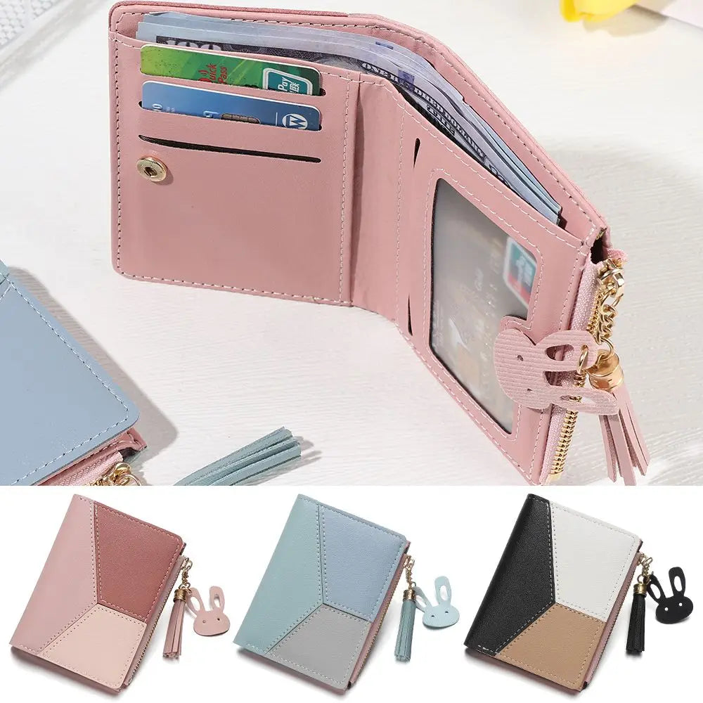Women's Wallet PU Leather Women's Wallet Made of Leather Women Purses Card Holder Foldable Portable Lady Coin Purses
