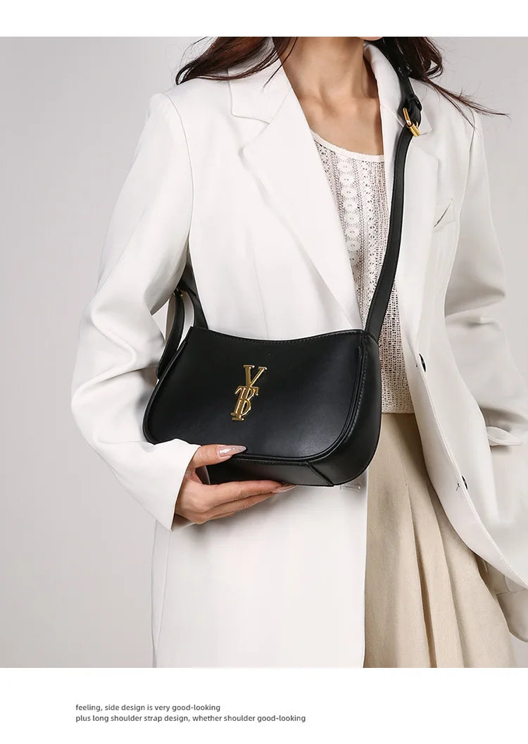 Luxury Underarm Bag for Women, Minimalist Designer Shoulder Purse, Fashionable Crossbody Bag, High-End Aesthetic & Versatile