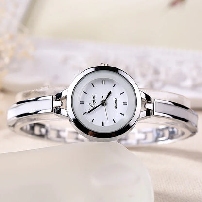 Women Luxury Rose Gold Silver Bracelet Wristwatch Ladies Alloy Simple Casual Quartz Watch Clock Watch for Women Watches Ladies