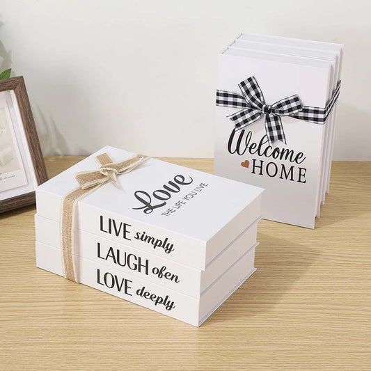 Decorative Book Stacks Folding Simulation Books Farmhouse Style Decor Charming Bookshelf Decoration Bookshelf Decor