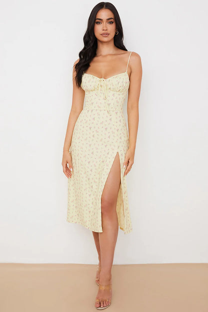 Women Elegant Floral Beach Vacation Bodycon Streetwear Long Dress 2025 Summer Clothes Wholesale Items For Business