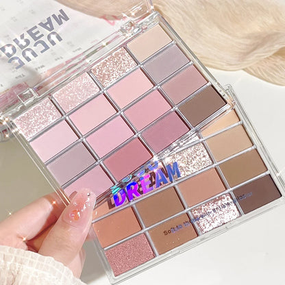 16-Color Eyeshadow Palette Matte & Shimmer – Nude Earth Tones, Silky Blendable Texture, Korean Style Natural Eye Makeup Look