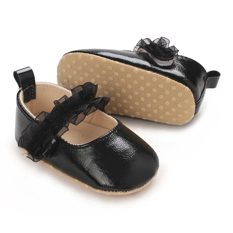 Black British Retro Princess Shoes For Spring And Autumn 0-18 Months Baby Shoes With Soft Soles And Non Slip Baby Walking Shoes