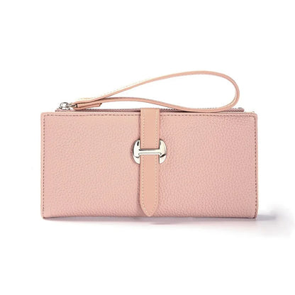 Luxury Designer Women's Wallet PU Leather Long Purse for Women Card Holder Handbag with Zip Pocket Simple Clutch Bag